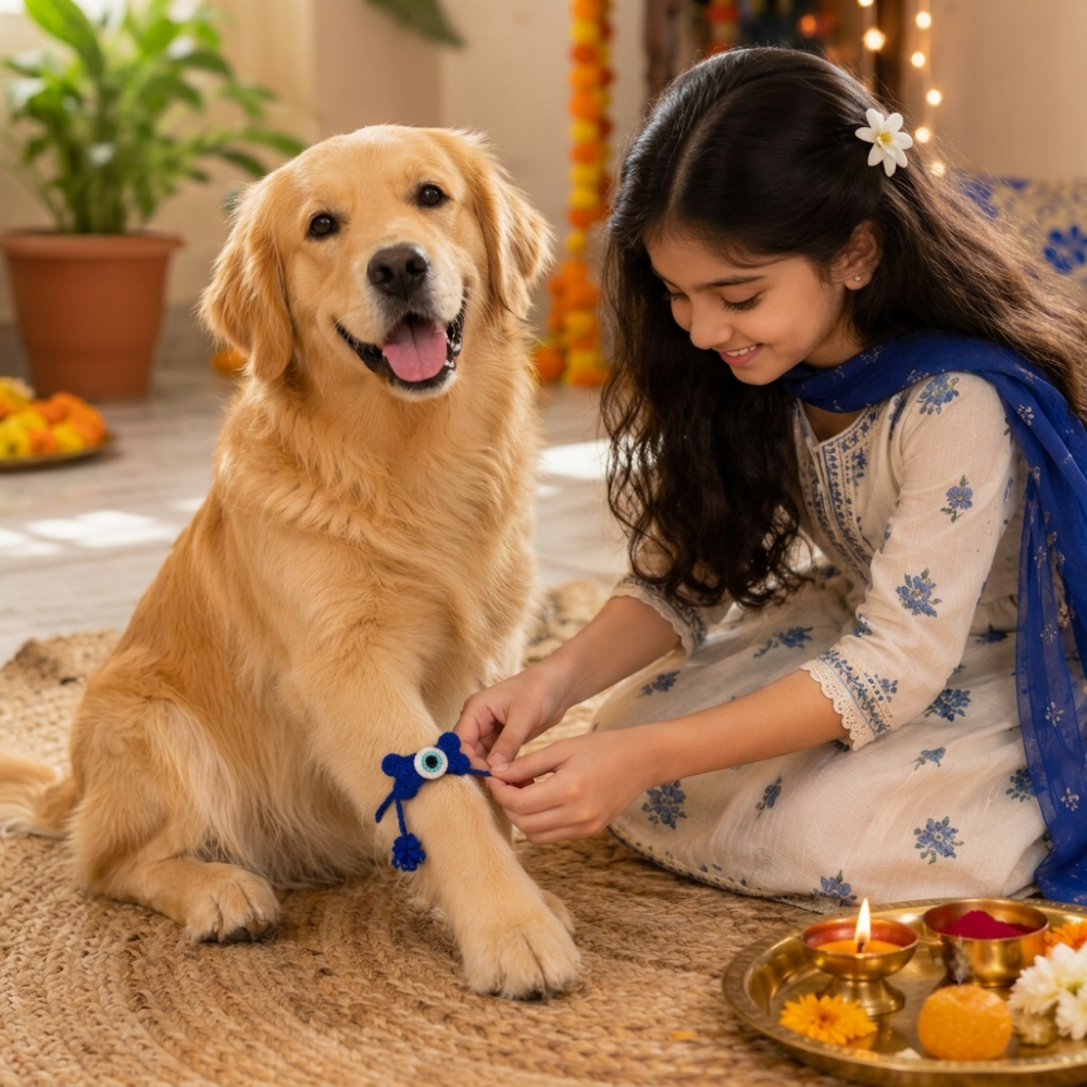Raksha Bandhan Evil Eye Bone Rakhi for Dogs & Cats by 15 Furries Both-Clothing & Accessories 15 Furries Dropship
