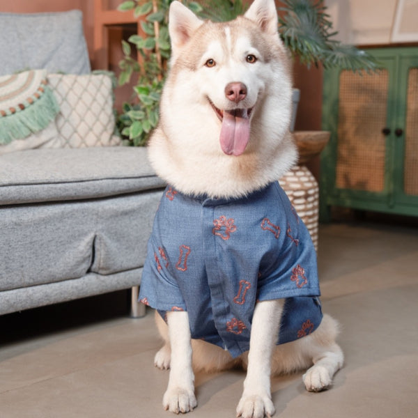 15 Furries Desi Denim Kurta for Dogs (Indigo)