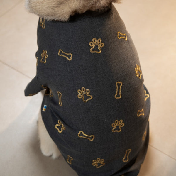 15 Furries Desi Denim Kurta for Dogs (Grey)