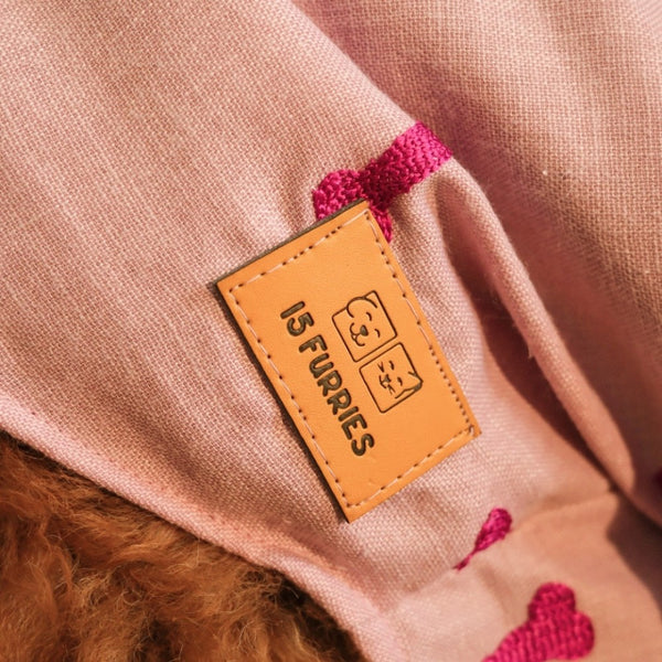 15 Furries Linen Bone Embroidered Kurta for Dogs (Lavender)