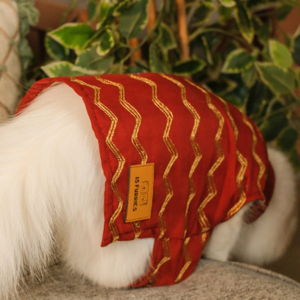 15 Furries Jashn Sherwani for Cats (Crimson Red)