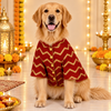 15 Furries Jashn Crimson Sherwani for Dogs (Red/Gold) Dogs-Clothing & Accessories 15 Furries Dropship