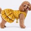 15 Furries Zari Gold Lehenga for Dogs & Cats (Mustard Yellow) Both-Clothing & Accessories 15 Furries Dropship