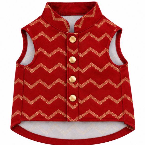15 Furries Jashn Sherwani for Cats (Crimson Red)