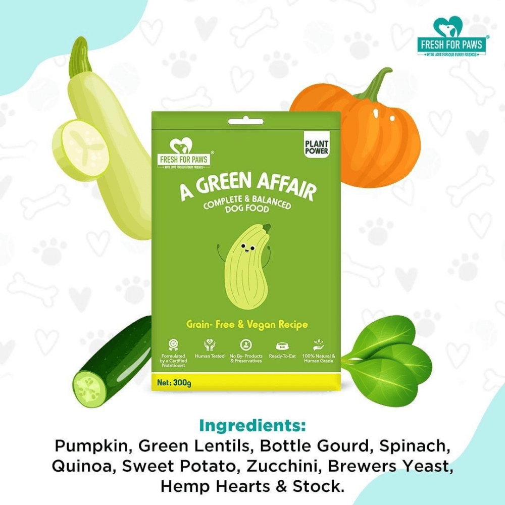 Fresh For Paws A Green Affair Grain Free & Vegan Dog Wet Food (300g) Dogs-Fresh Food Fresh For Paws