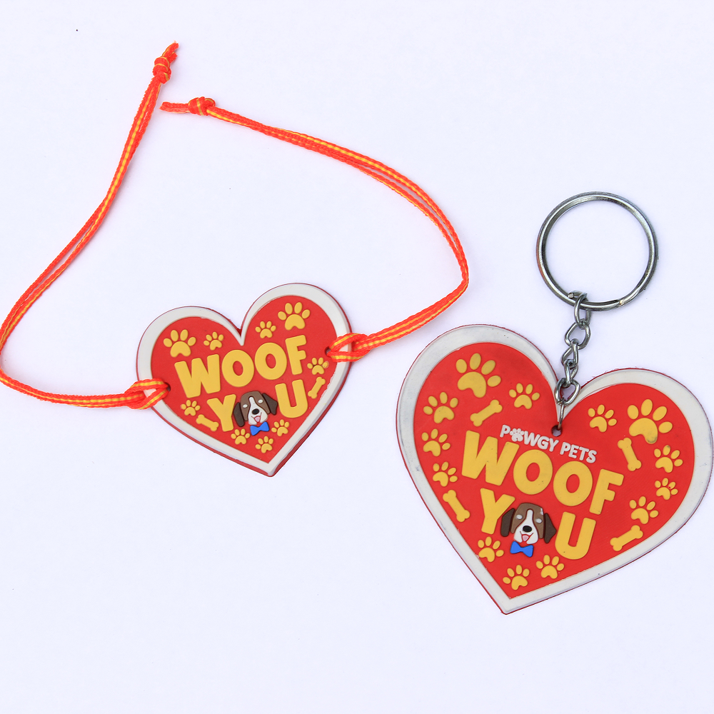 Raksha Bandhan Rakhi & Keychain Combo for Dogs & Cats by Pawgypets Both-Clothing & Accessories Pawgypets Dropship One Size