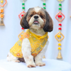 Pawgypets Festive Patola Kurta for Dogs (Yellow) Dogs-Clothing & Accessories Pawgypets Dropship M
