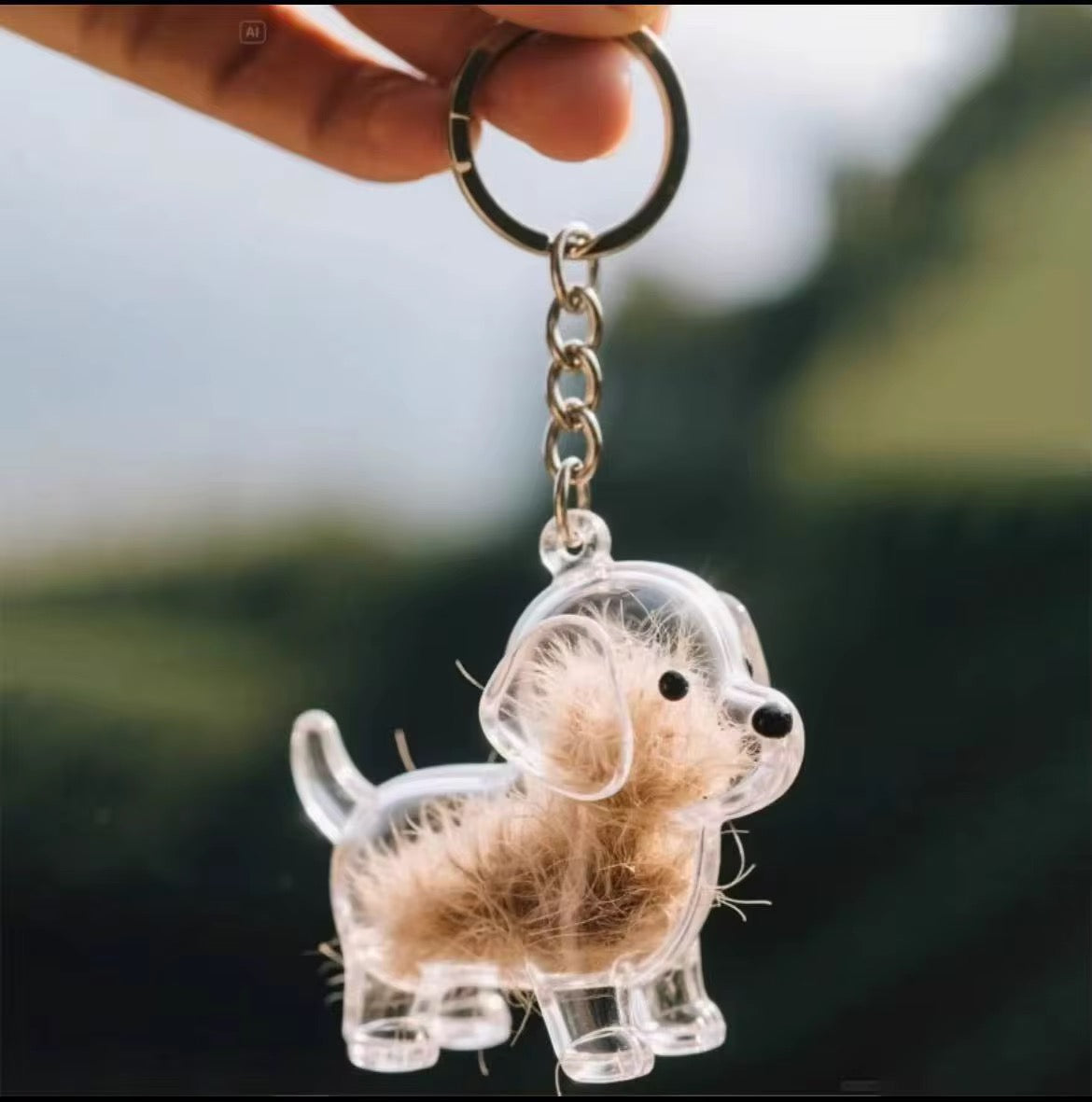 Talking Dog Club Standing Dog Hair Keepsake Capsule Key Chain Pet Parent-Gifting & Merch Talking Dog Club Dropship