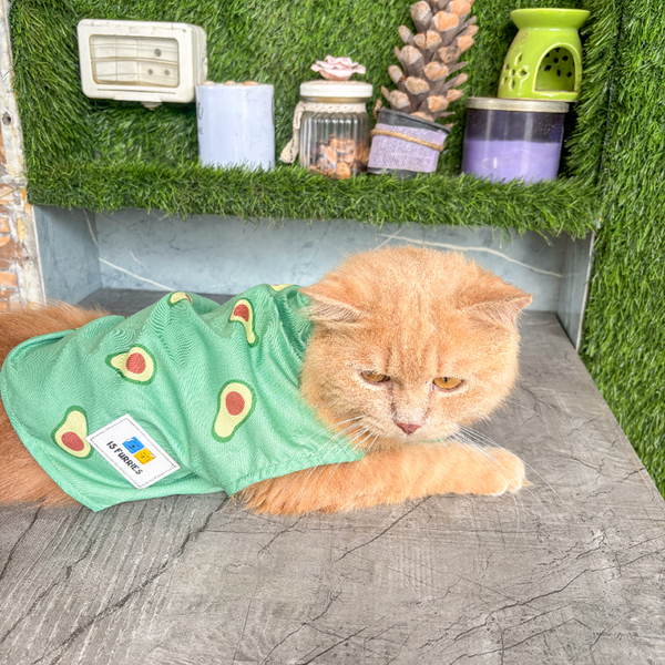 15 Furries Avocado Shirt for Cats (Green)