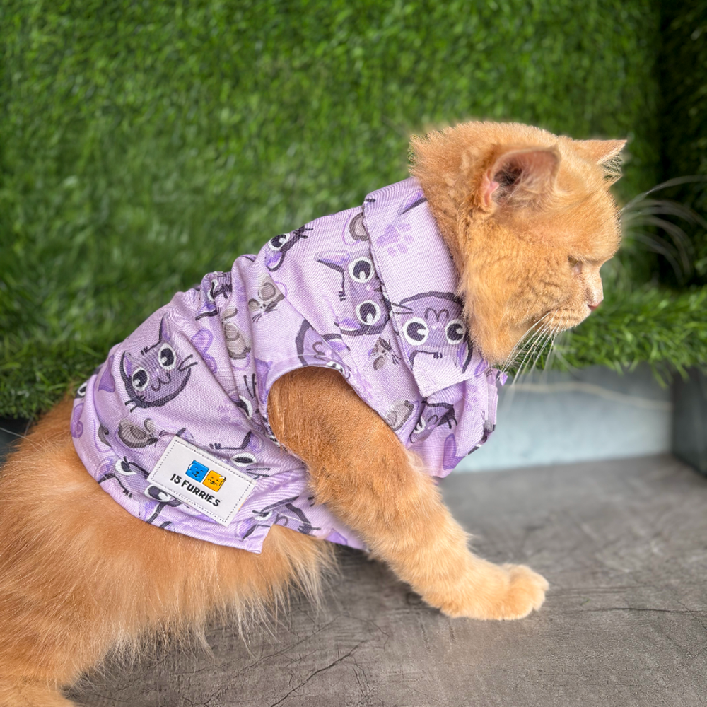 15 Furries Purple Meow Shirt for Cats (Purple) Cats-Clothing & Accessories 15 Furries Dropship