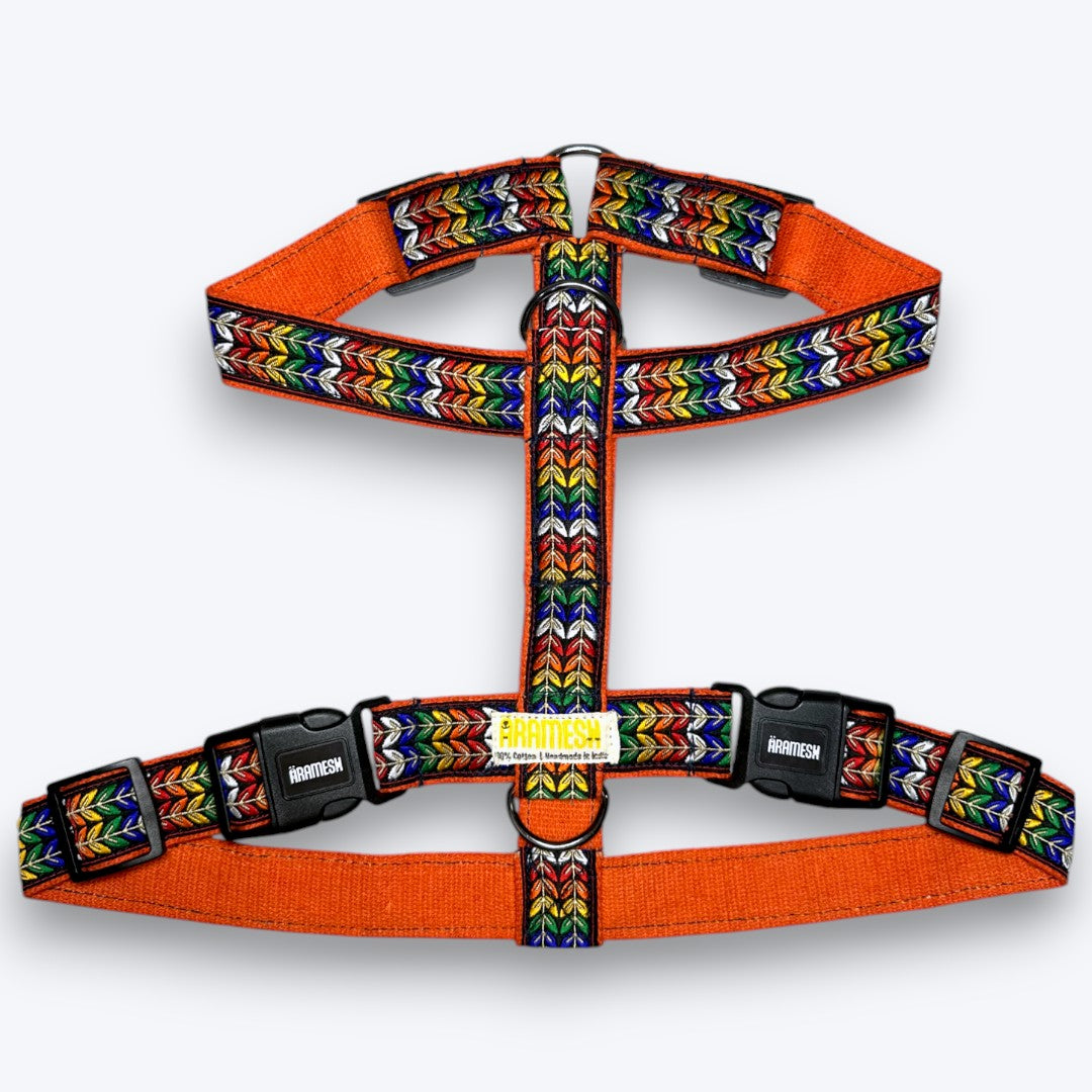 Aramesh Colourful Trails Harness for Dogs (Orange) Dogs-Collar, Leashes, harnesses Aramesh Dropship S