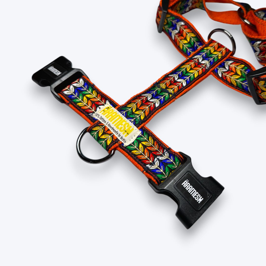 Aramesh Colourful Trails Harness for Dogs (Orange) Dogs-Collar, Leashes, harnesses Aramesh Dropship