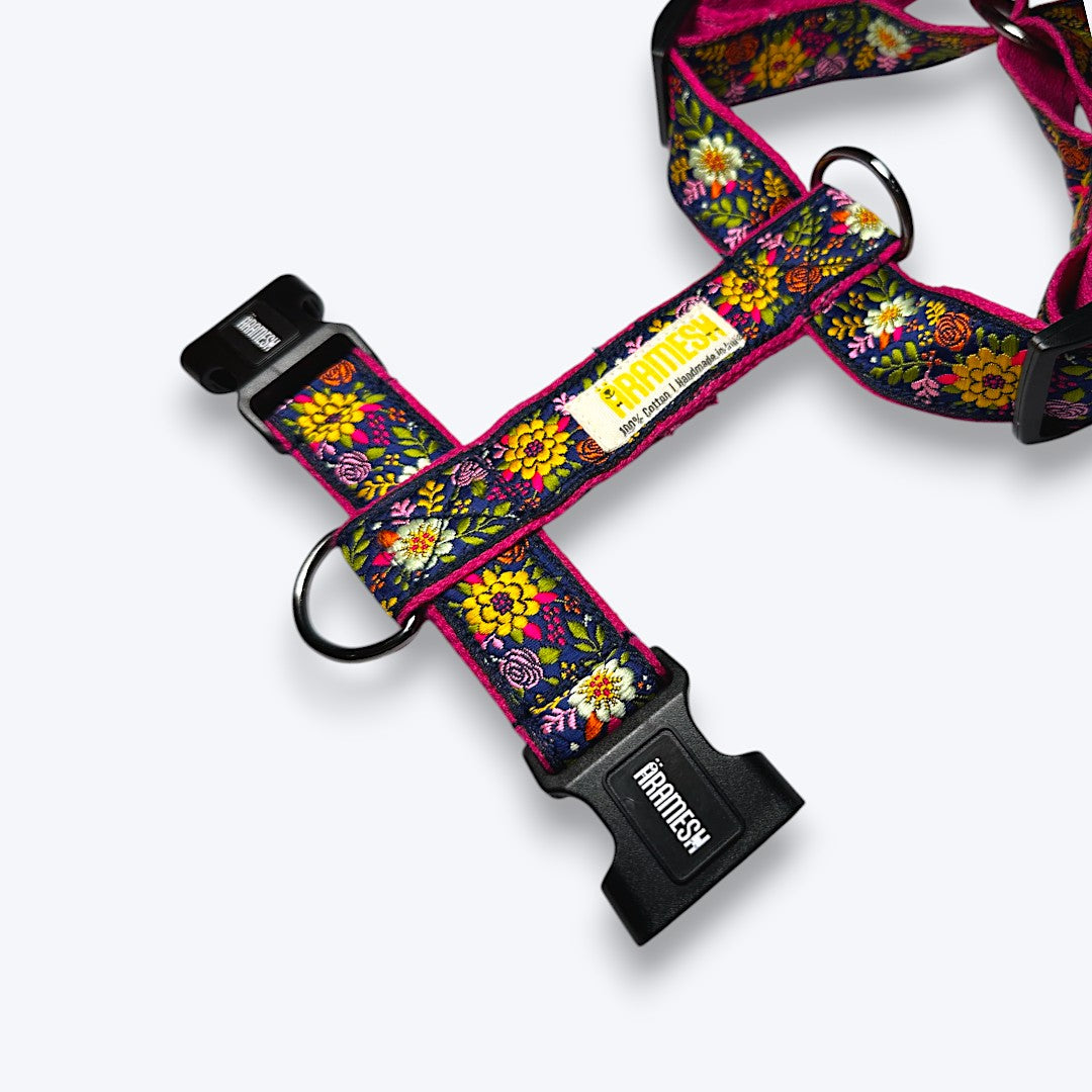 Aramesh Costal Bloom Harness for Dogs (Pink & Navy Blue) Dogs-Collar, Leashes, harnesses Aramesh Dropship
