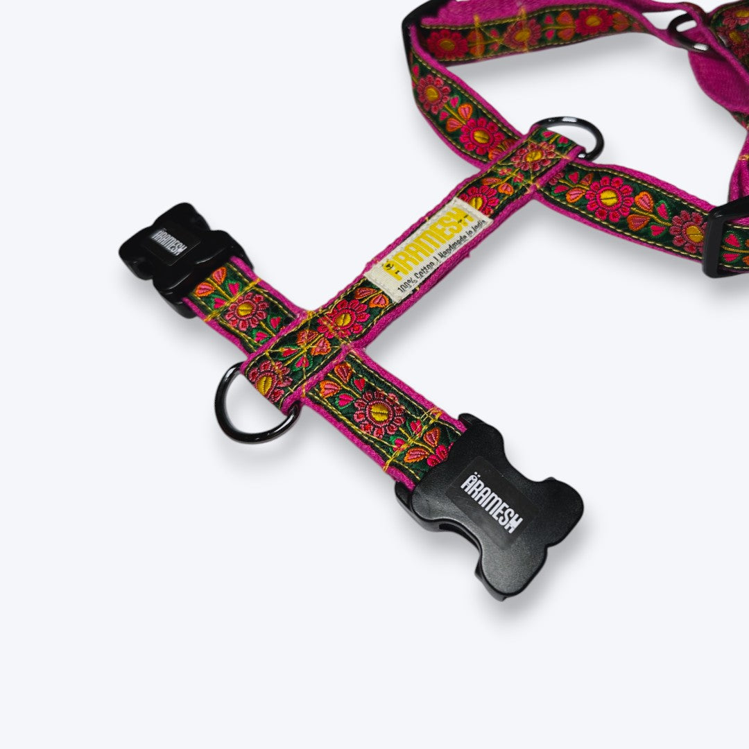 Aramesh Emerald Trails Harness for Dogs (Pink & Green) Dogs-Collar, Leashes, harnesses Aramesh Dropship