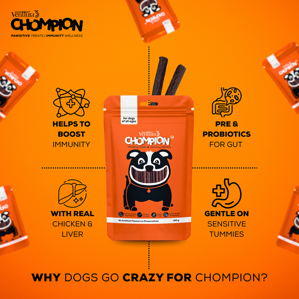 Venttura Chompion Pawsitive Immunity Wellness Dogs Treats