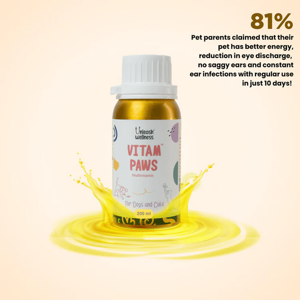 Unleash Wellness Vitam Paws Multivitamin Supplement for Dogs and Cats