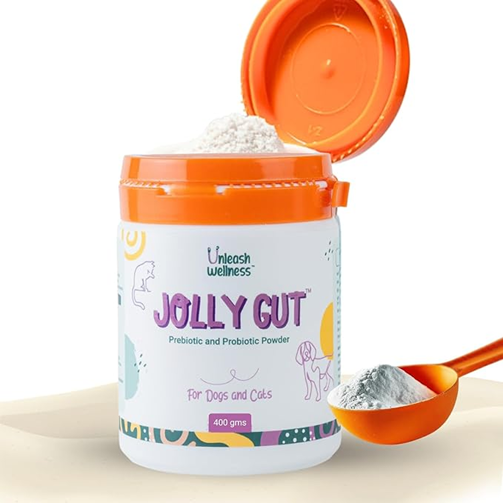 Unleash Wellness Jolly Gut Pre and Pro Biotic Supplement for Dogs and Cats Both-Health & Wellness Unleash Wellness Dropship 400g