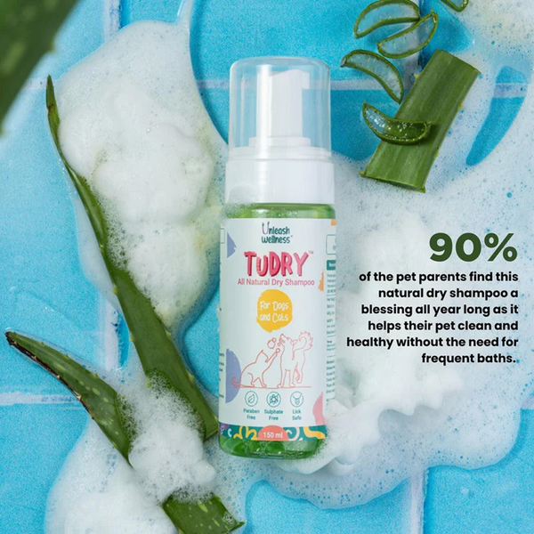Unleash Wellness TuDry All Natural Waterless Shampoo for Dogs and Cats
