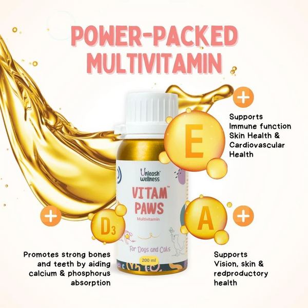 Unleash Wellness Vitam Paws Multivitamin Supplement for Dogs and Cats