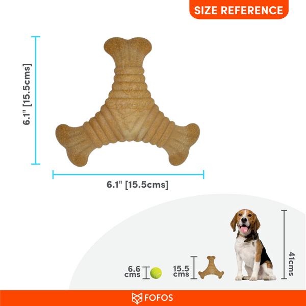 Skatrs Cozy Love Print Mat for Dogs & Cats + Barkbutler x Fofos Brown Woodplay Triangle Chew Dogs Toy Combo