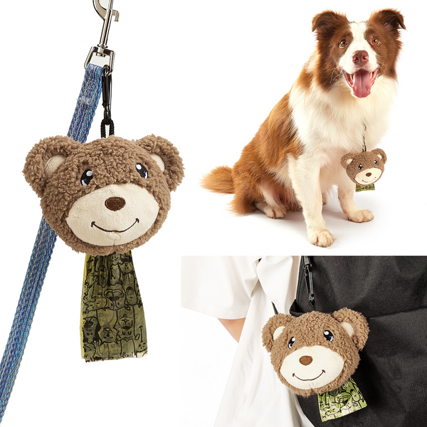 Fofos Plush Bear Poop Bags for Dogs and Cats