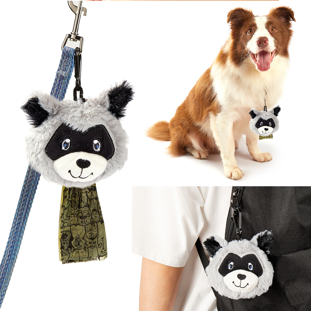 Barkbutler x Fofos Plush Racoon Poop Bags for Dogs and Cats Both-Health & Wellness Barkbutler