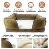 Petter World Ultra Luxury Micro Fur Orthopedic Sofa Bed for Dogs (Mocha Brown) Dogs-Bedding, Mats & Travel Supplies Petter World Dropship