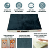 Petter World Orthopedic Memory Foam Bed With Large Sleep Surface for Dogs (Bottle Green) Both-Bedding, Mats & Travel Supplies Petter World Dropship
