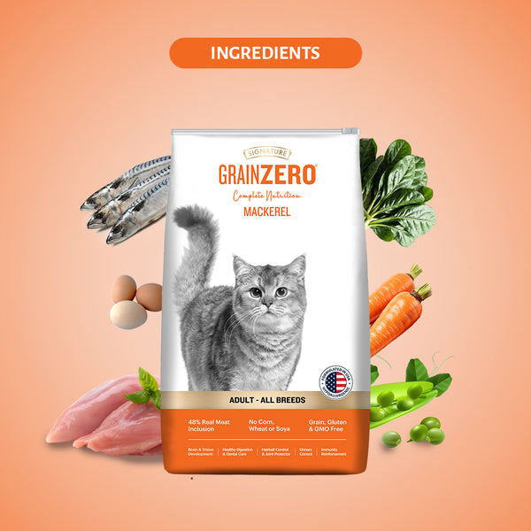 Signature Grain Zero Mackerel Adult Cat Dry Food For All Breed