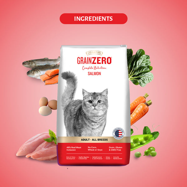 Signature Grain Zero Salmon Adult Cat Dry Food For All Breed