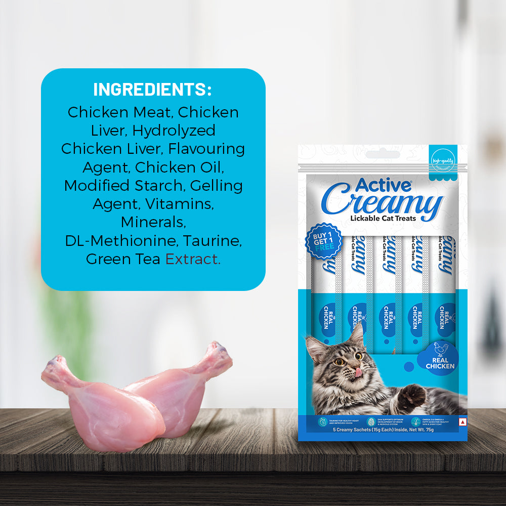 Active Lickable Real Chicken Creamy Cat Treats Cats-Treats & Others Active