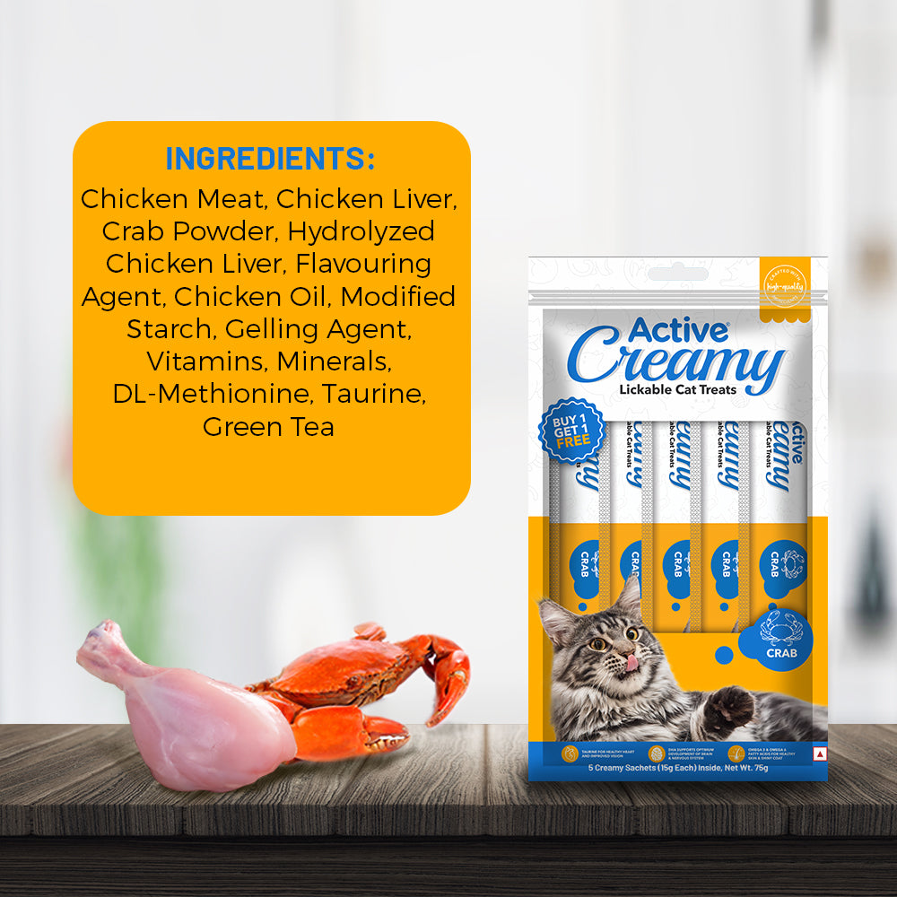 Active Lickable Crab Creamy Cat Treats (Buy 1 Get 1) Cats-Treats & Others Active