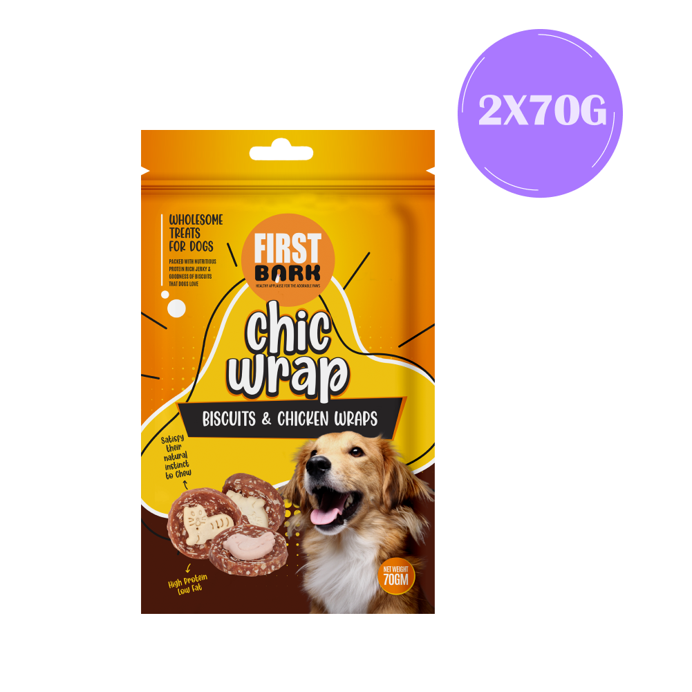 First Bark Biscuits & Chicken Wrap Dog Treats Dog Treats + Others First Bark 2x70g