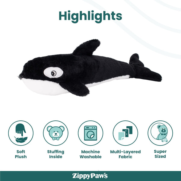 Zippy Paws Killer Whale Jigglerz Plush Toy for Dogs