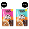 Kennel Kitchen Lamb Chunks in Gravy and Chicken Chunks in Gravy Adult and Puppy Dog Wet Food (All Life Stage) Combo Dogs-Wet Food Kennel Kitchen 60x80g