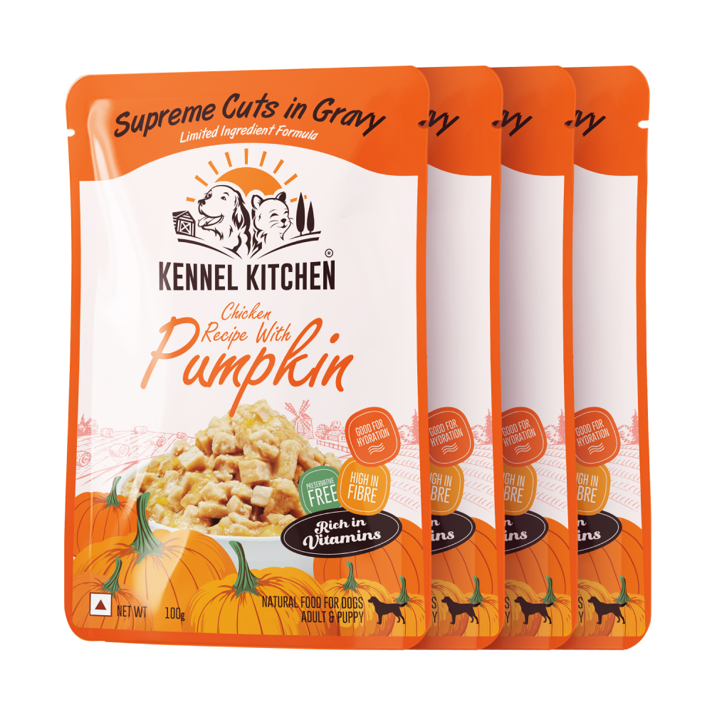 Kennel Kitchen Supreme Cuts in Gravy Chicken Recipe with Pumpkin Puppy & Adult Dog Wet Food (All Life Stage)