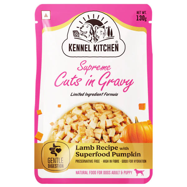 Kennel Kitchen Supreme Cuts in Gravy Lamb with Pumpkin Puppy & Adult Dog Wet Food (All Life Stage)