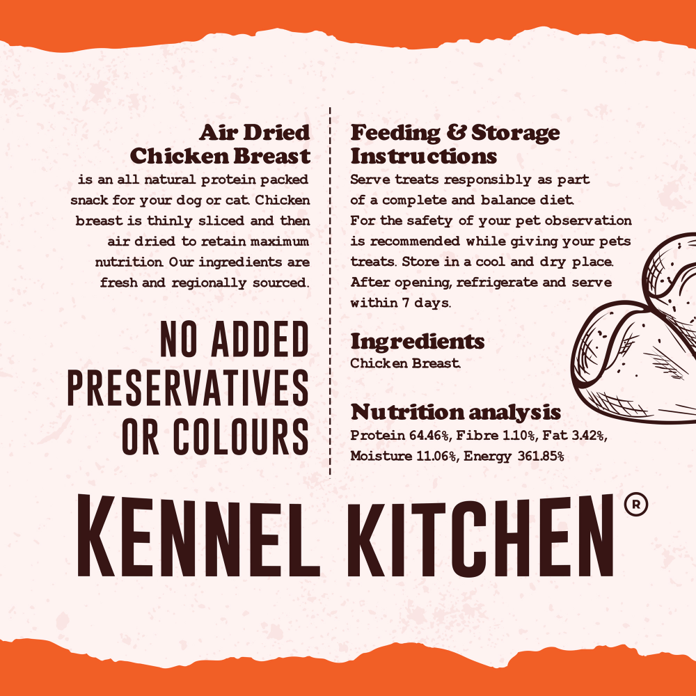 Kennel Kitchen Air Dried Chicken Jerky Dog and Cats Treats (Limited Shelf Life) Dog Treats + Others Kennel Kitchen
