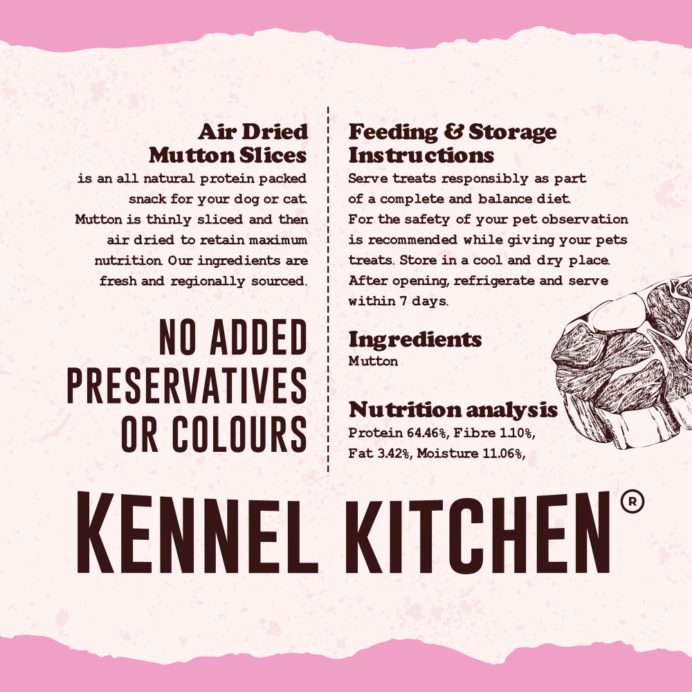 Kennel Kitchen Air Dried Mutton Jerky Dog and Cat Treats Dog Treats + Others Kennel Kitchen