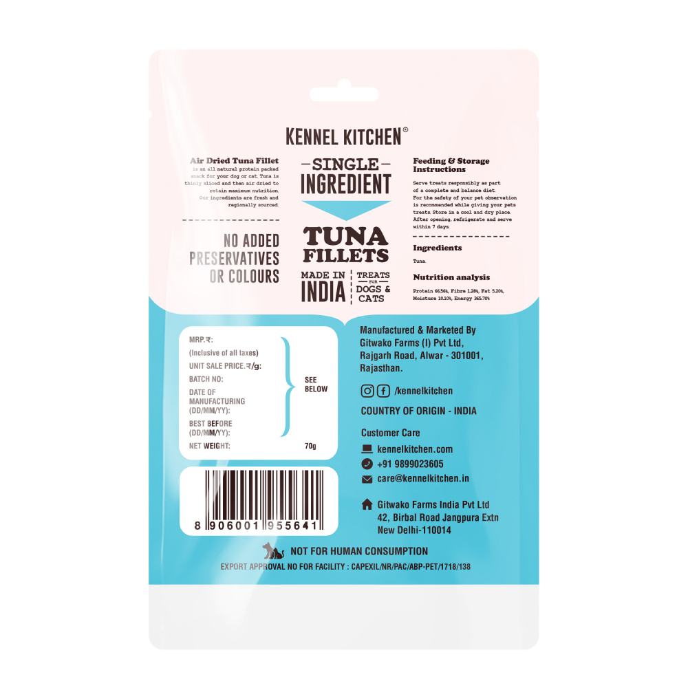 Kennel Kitchen Air Dried Tuna Fish Jerky Dog and Cats Treats Dog Treats + Others Kennel Kitchen