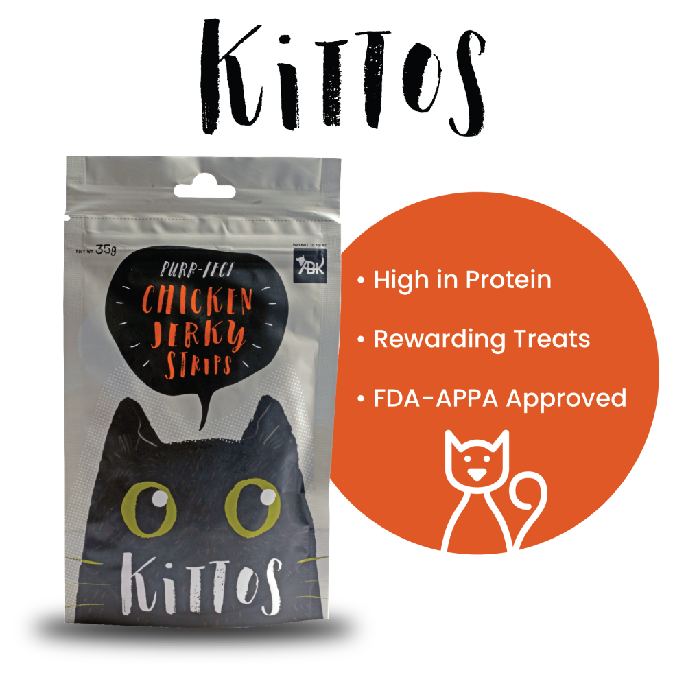 Kittos Purr Fect Chicken Jerky Strips Cat Treats Cats-Treats & Others Kittos