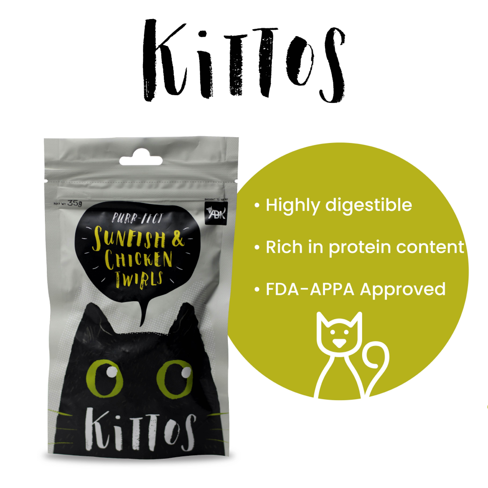 Kittos Purr Fect Sunfish Chicken and Twirls Cat Treats Cats-Treats & Others Kittos