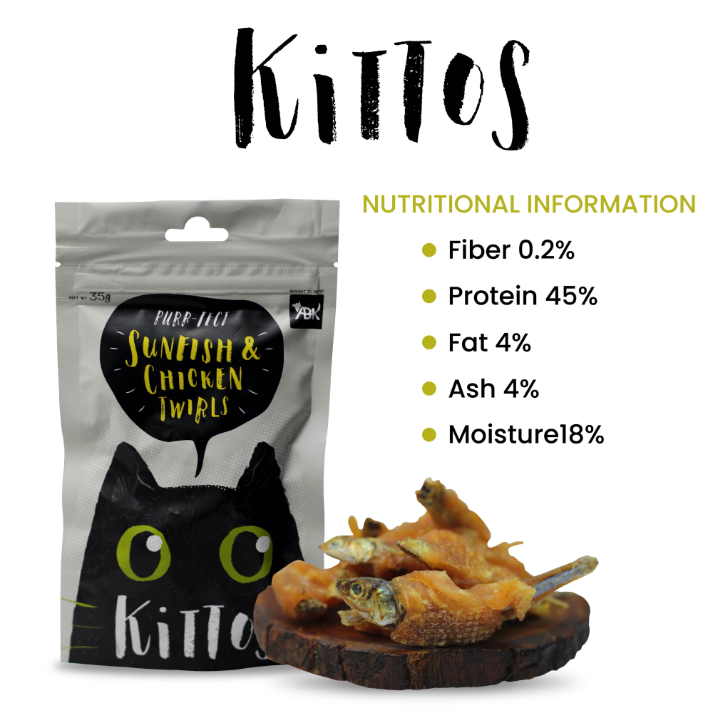 Kittos Purr Fect Sunfish Chicken and Twirls Cat Treats Cats-Treats & Others Kittos