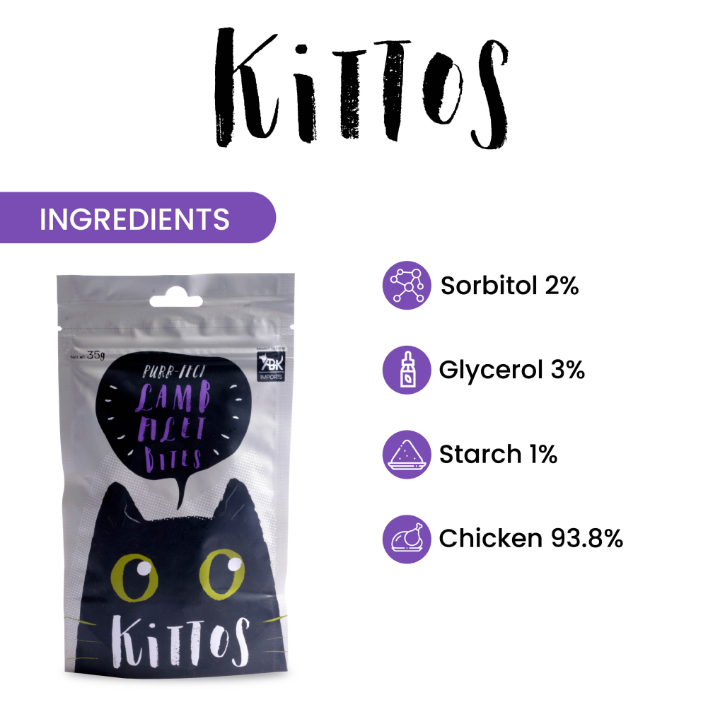 Kittos Purr fect Lamb Filet Bites Cat Treats