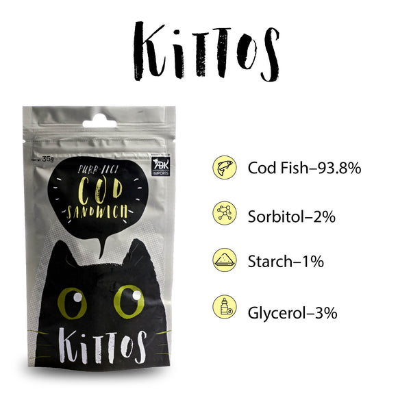 Kittos Purr Fect Cod Sandwich Cat Treat