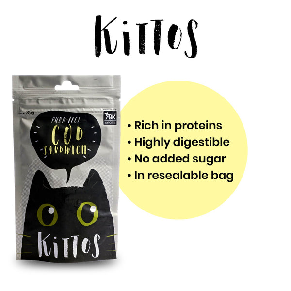 Kittos Purr Fect Cod Sandwich Cat Treat