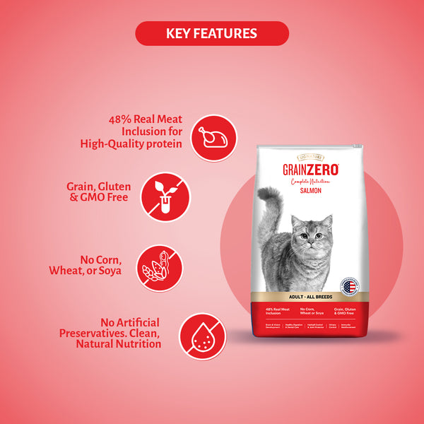 Signature Grain Zero Salmon Adult Cat Dry Food For All Breed