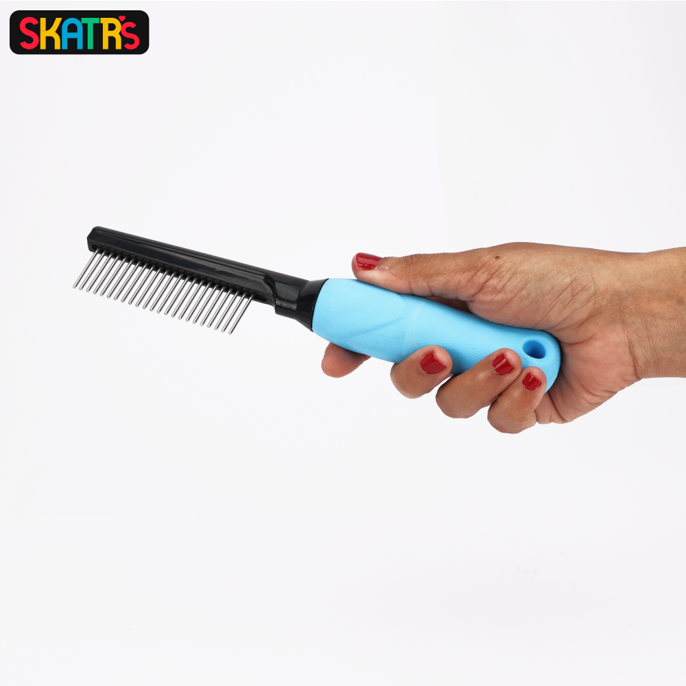 Skatrs Easy Grip Handle Comb Brush for Dogs and Cats