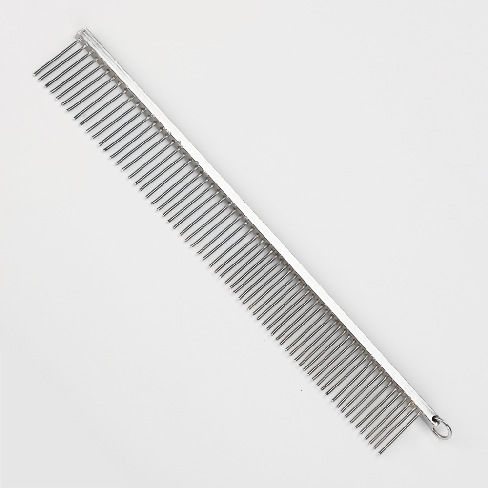 Skatrs Stainless Steel Rounded Teeth Grooming Comb Brush Dogs and Cats (Silver) Both-Grooming Supplies Skatrs 25cm