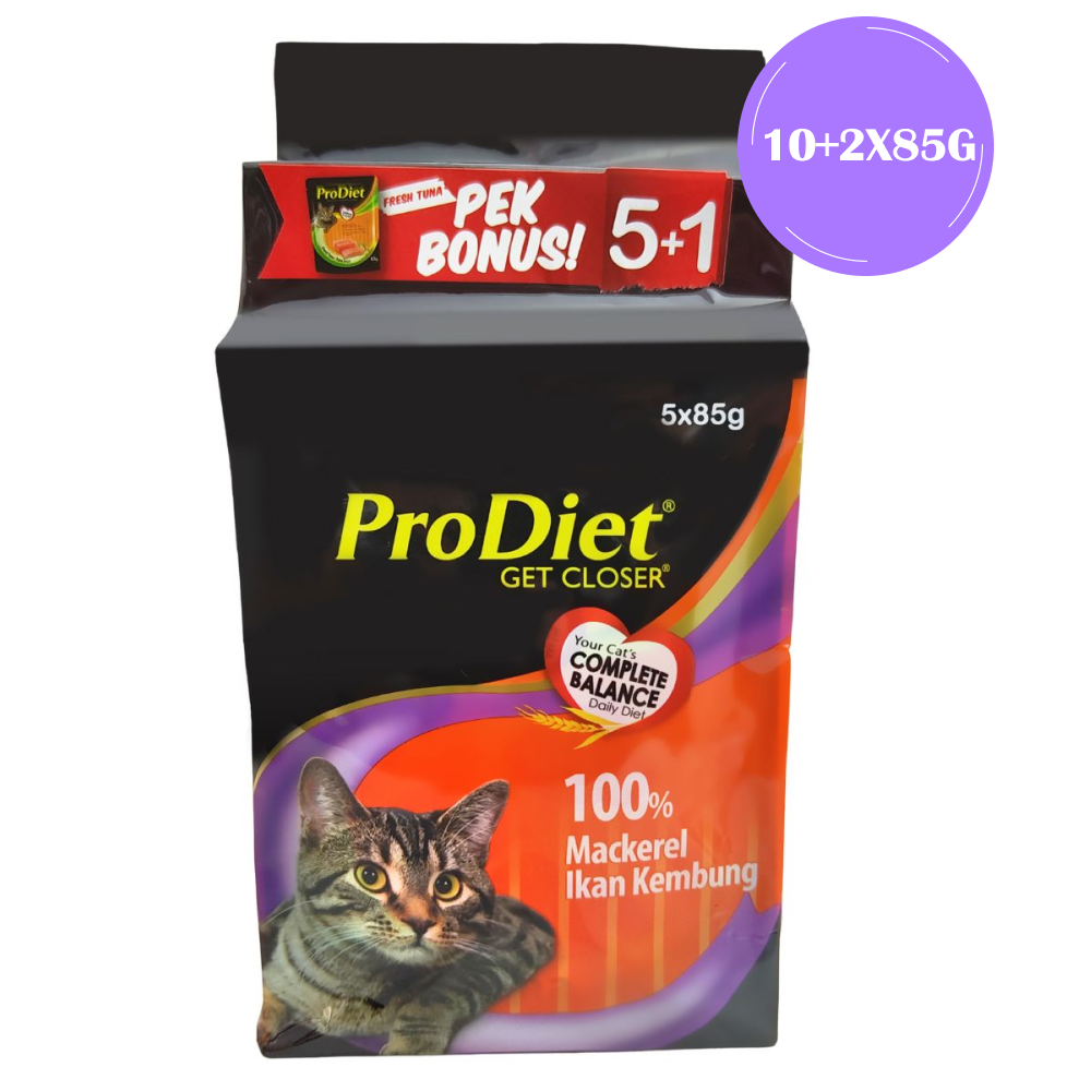 ProDiet 100% Mackeral Ikan Kembung Adult Cat Wet Food Cats-Wet Food ProDiet 10+2x85g